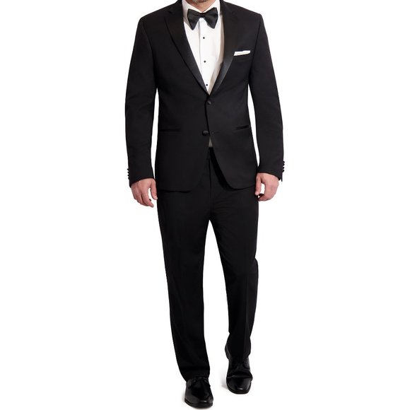 Ike Behar 2-Button Super 120's Wool Notch Lapel Tuxedo with Matching Pants